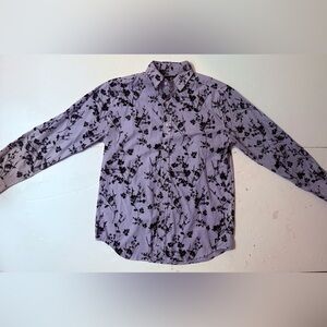 Beverly Hills Polo Club blue Striped Floral Shirt